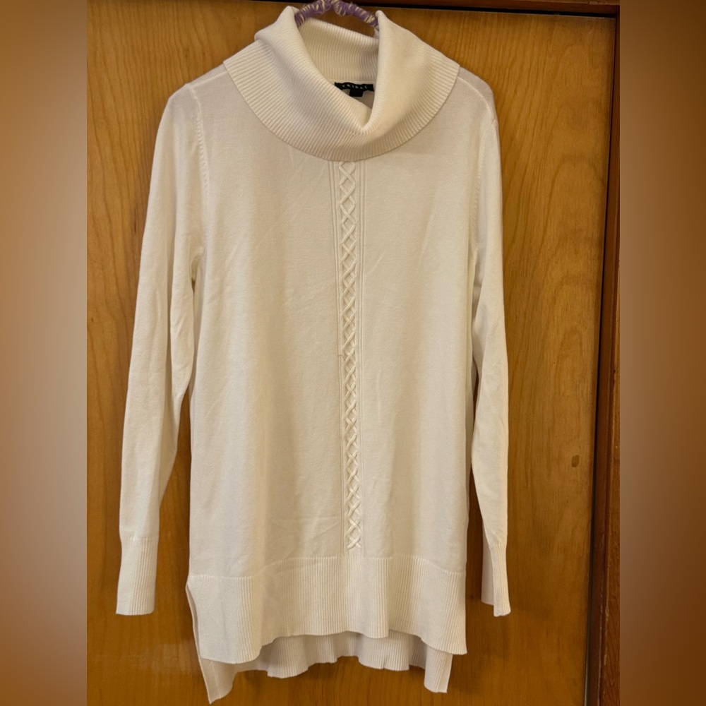 Tribal Cream Cowl Neck Tunic Sweater